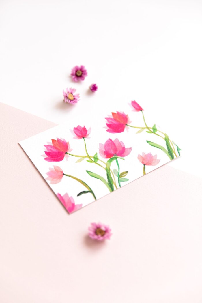 Ansichtkaart Pink Flowers